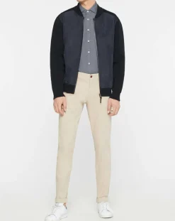 Bombers en nylon & maille bleu nuit-Hackett London Outlet