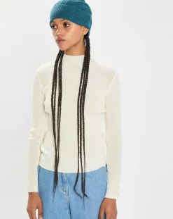 Femme Cashmere Tribu Chapeaux, Bonnets^Bonnet 100% Cachemire maille perle Bonny heathered teal