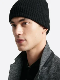 Homme Devred Chapeaux^Bonnet uni en viscose mélangée noir