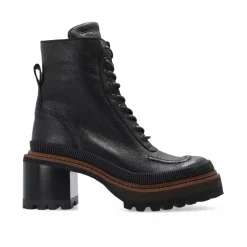 Femme See by Chloé Bottines^Boots en cuir à lacets Mahalia noires