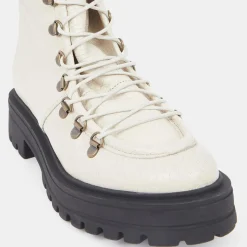 Femme Galeries Lafayette Bottines^Boots de montagne à lacets Python beiges - Talon 4,5 cm