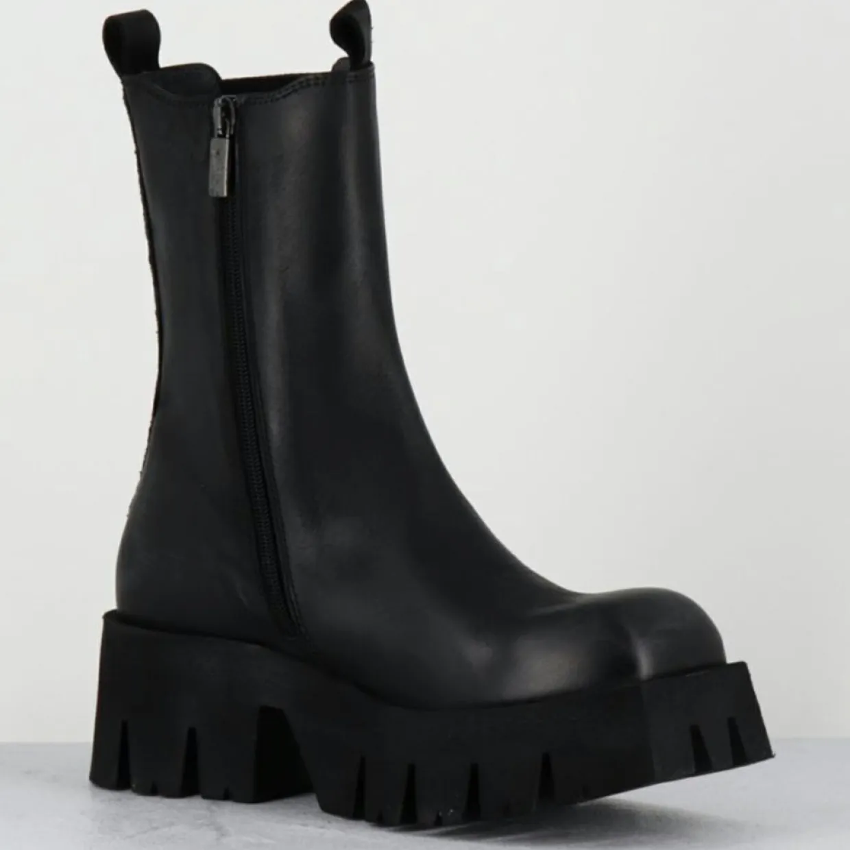 Femme Lofina Bottines^Boots en Cuir 4224 gas noires - Talon : 6cm