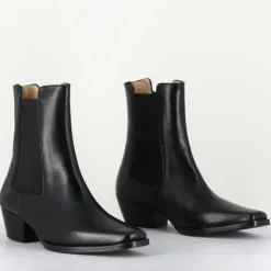 Boots en Cuir 1695 texas noires-Garrice Lab Online