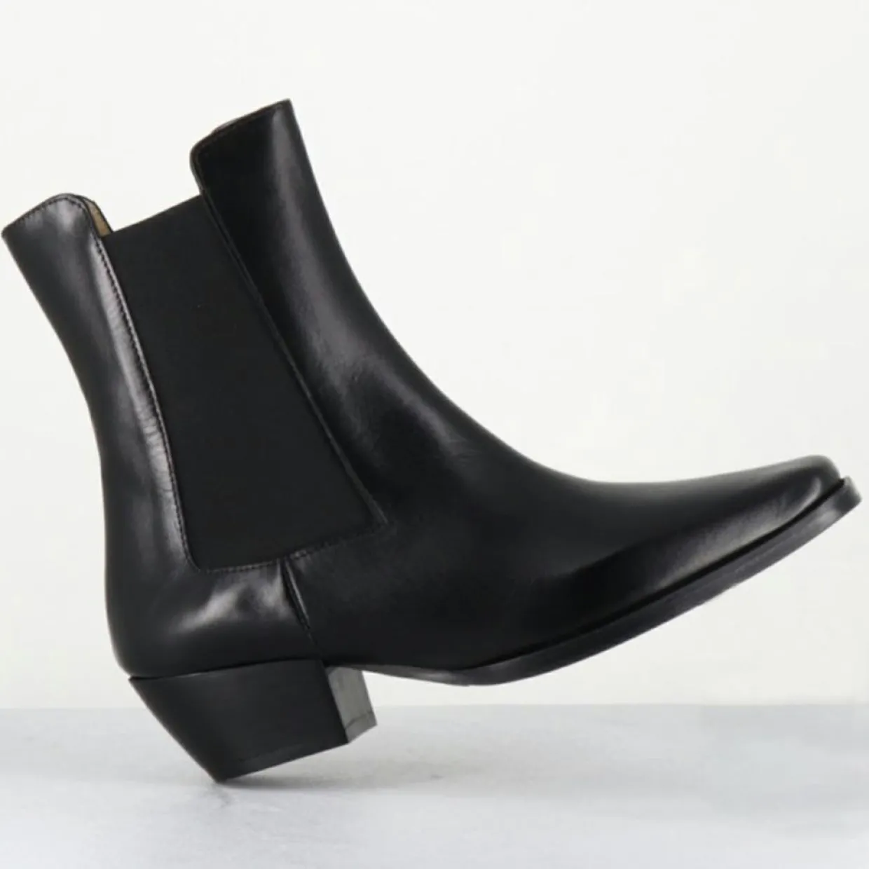 Boots en Cuir 1695 texas noires-Garrice Lab Online