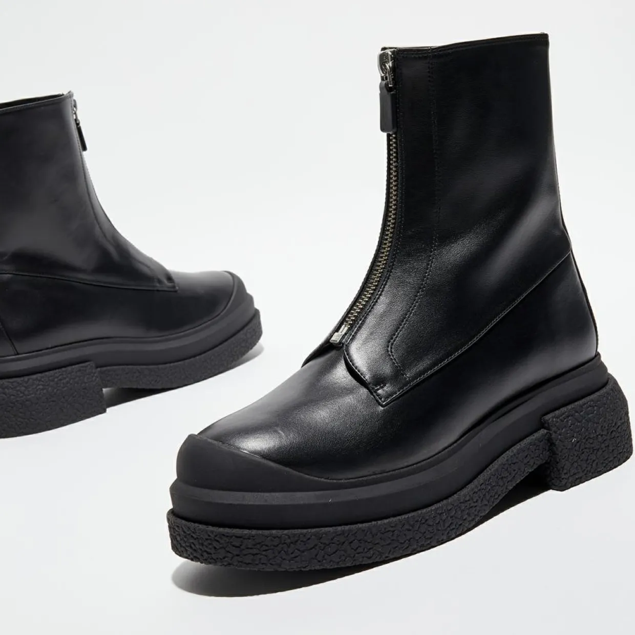Femme Stuart Weitzman Bottines^Boots en Cuir Charli Zip Sport noires