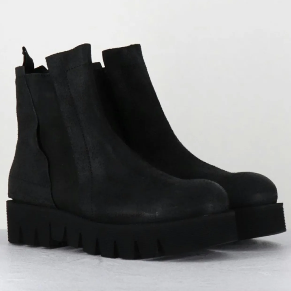 Boots en Cuir chilo noires-Garrice Lab Discount