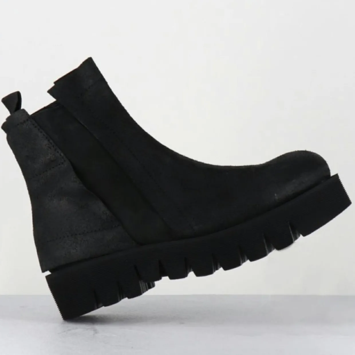 Boots en Cuir chilo noires-Garrice Lab Discount