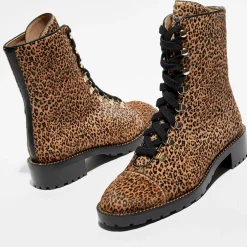 Femme Stuart Weitzman Bottines^Boots en Cuir façon pony Kolbie marron