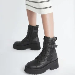 Femme Liu-Jo Bottines^Boots en Cuir Flair noires - Talon 5.5 cm