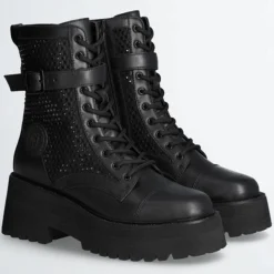 Femme Liu-Jo Bottines^Boots en Cuir Flair noires - Talon 5.5 cm