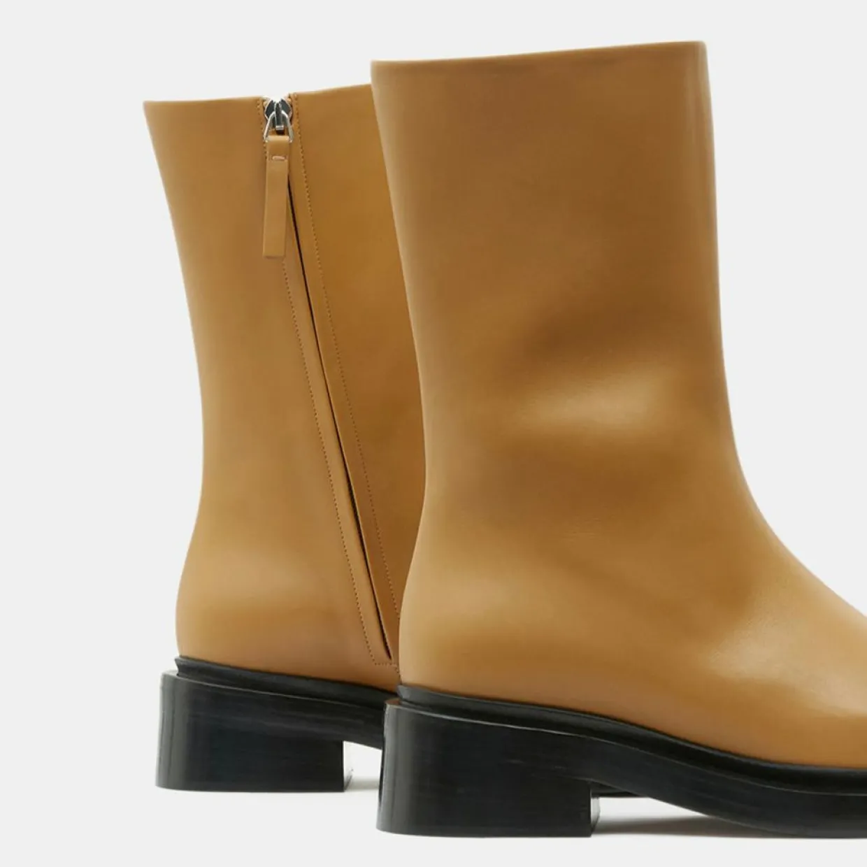Femme Neous Bottines^Boots en Cuir Large camel - Talon 5 cm