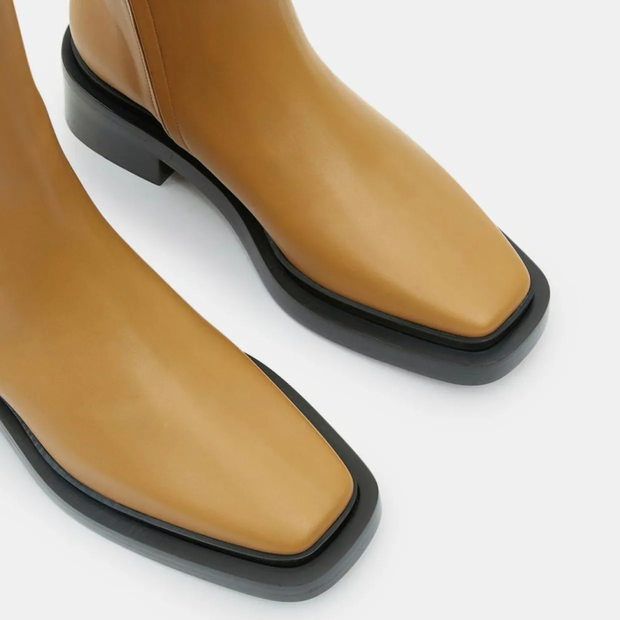 Femme Neous Bottines^Boots en Cuir Large camel - Talon 5 cm