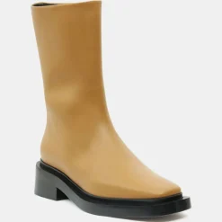 Femme Neous Bottines^Boots en Cuir Large camel - Talon 5 cm