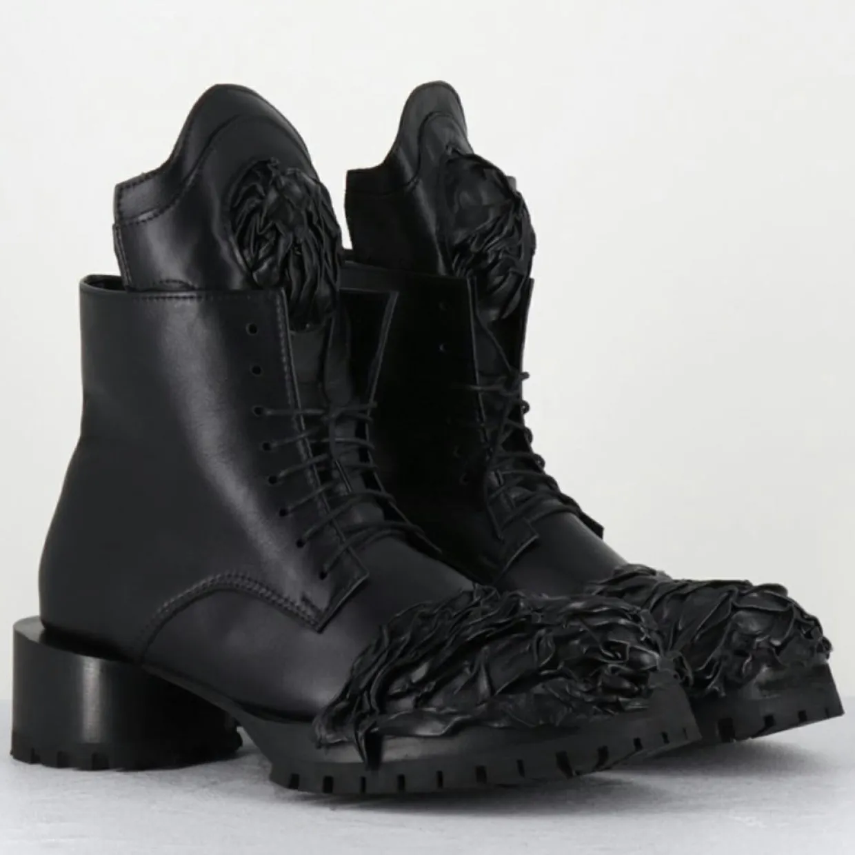 Boots en Cuir lava noires-SDM New