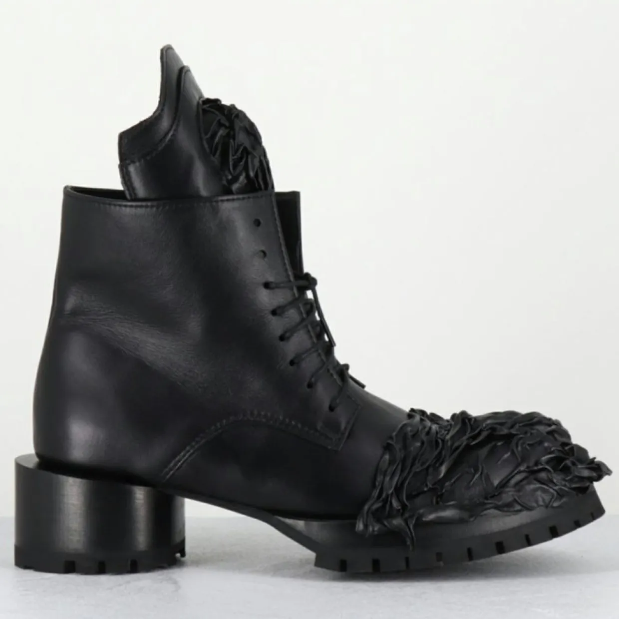 Boots en Cuir lava noires-SDM New