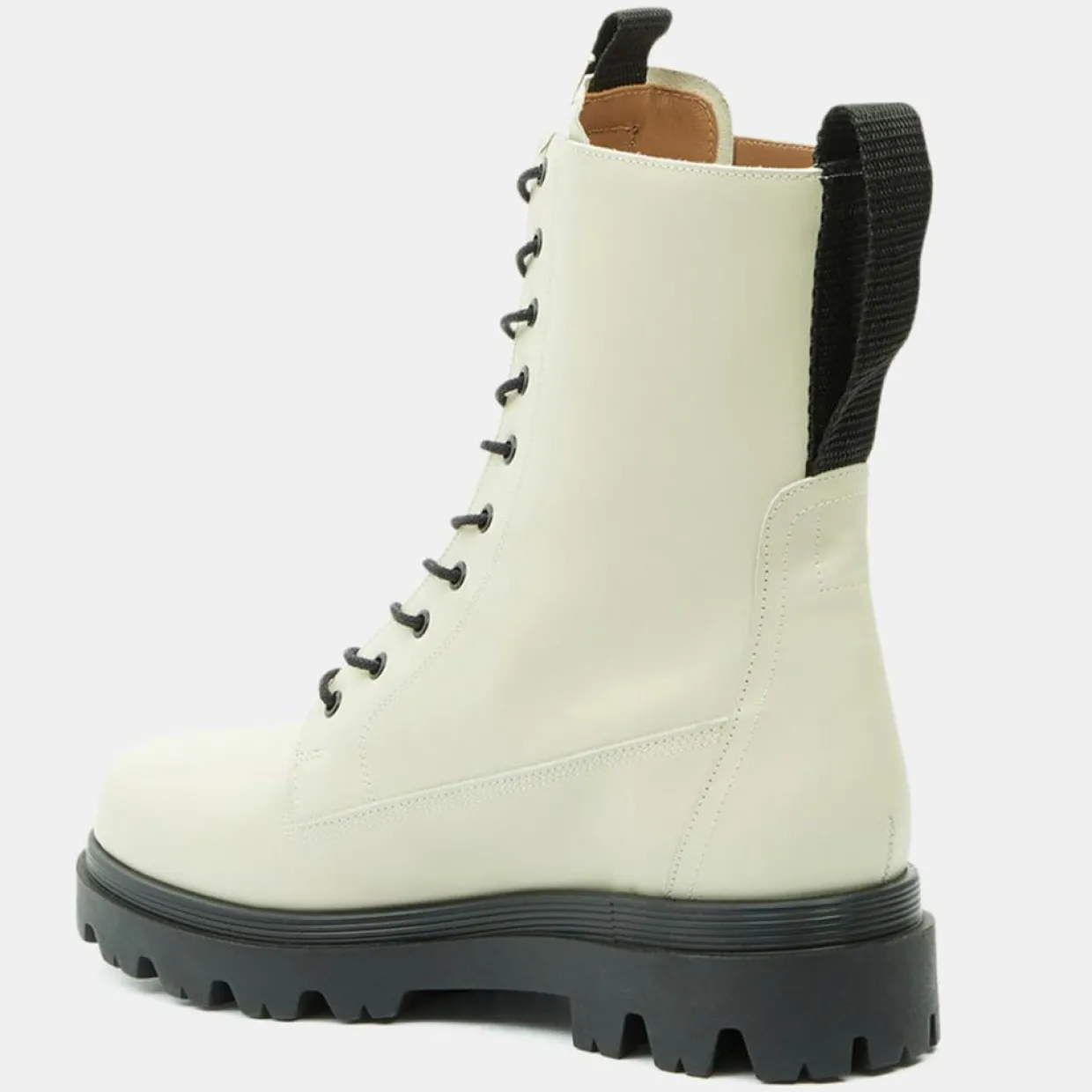 Boots en Cuir Lovi écrues-Flattered