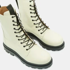Boots en Cuir Lovi écrues-Flattered
