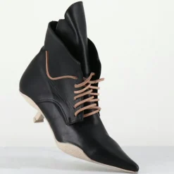 Boots en Cuir mina noires-SDM Hot