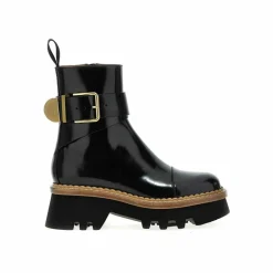 Boots en cuir Owena noires-Chloé Hot