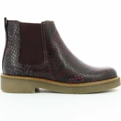 Boots en Cuir Oxalide bordeaux-Kickers Sale