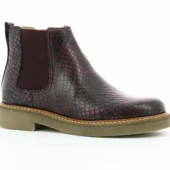 Boots en Cuir Oxalide bordeaux-Kickers Sale