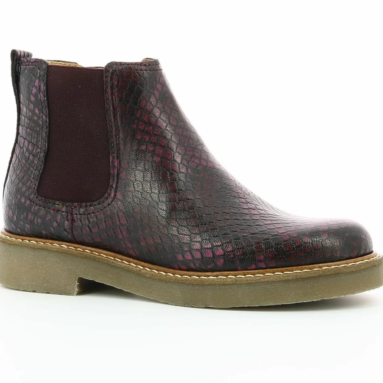 Boots en Cuir Oxalide bordeaux-Kickers Sale