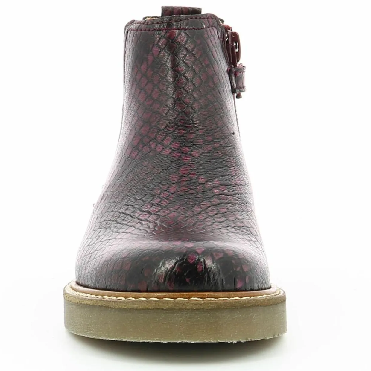 Boots en Cuir Oxalide bordeaux-Kickers Sale