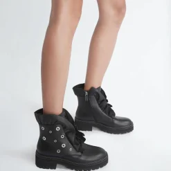 Femme Liu-Jo Bottines^Boots en Cuir Pink noires