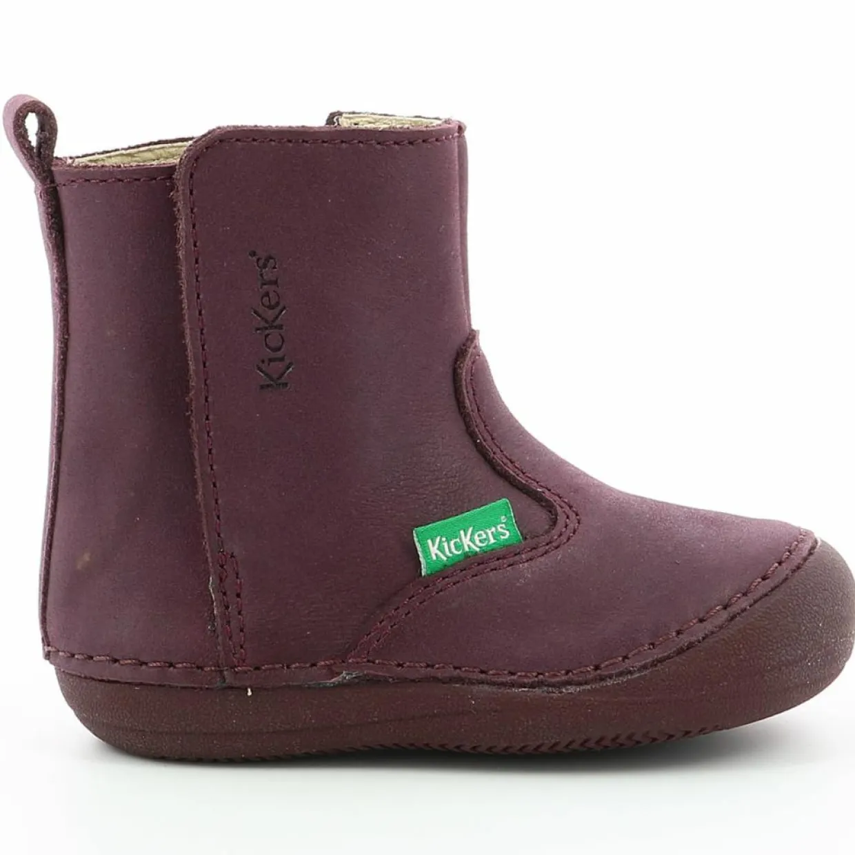 Enfant Kickers Bébé^Boots en Cuir Socool violet foncé