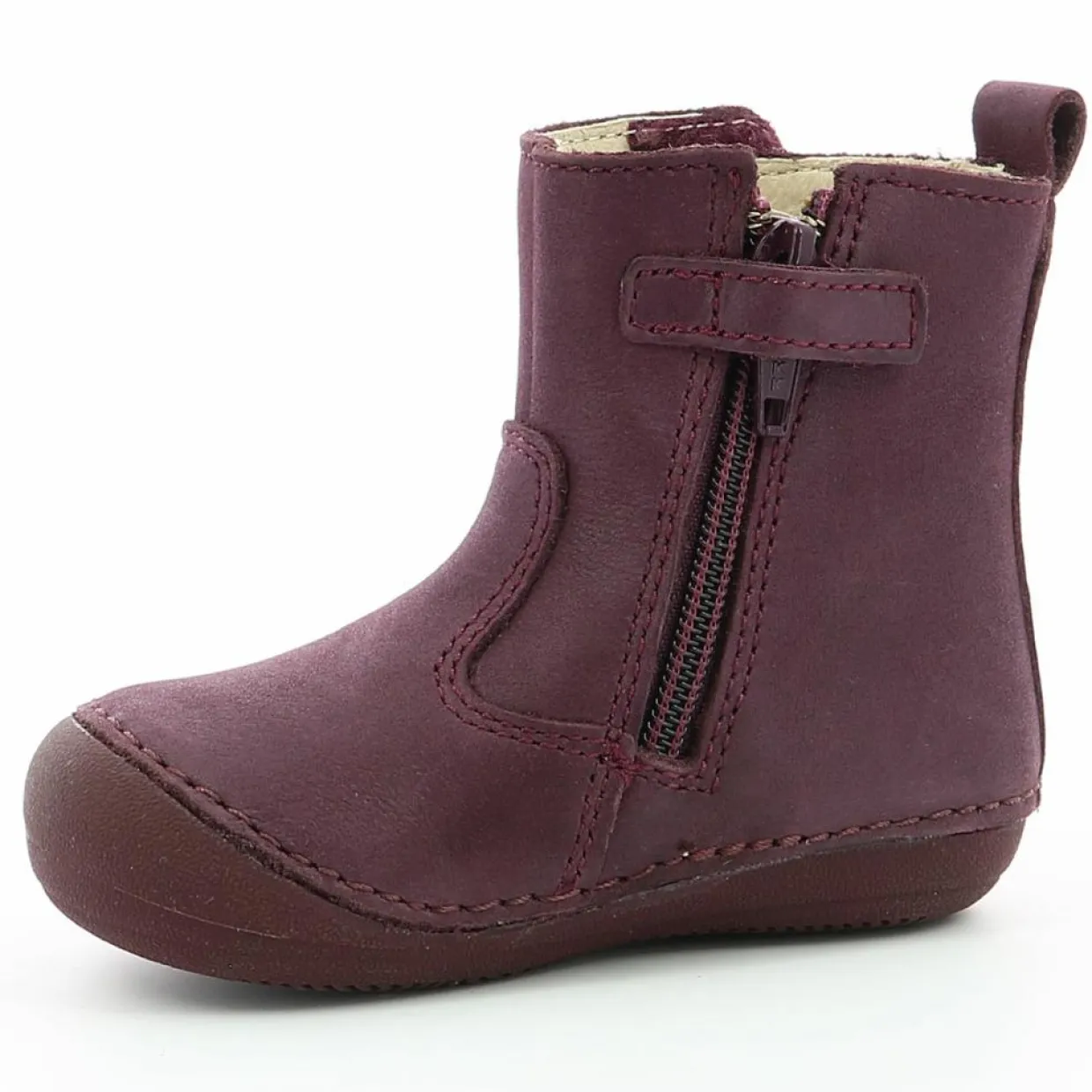 Enfant Kickers Bébé^Boots en Cuir Socool violet foncé