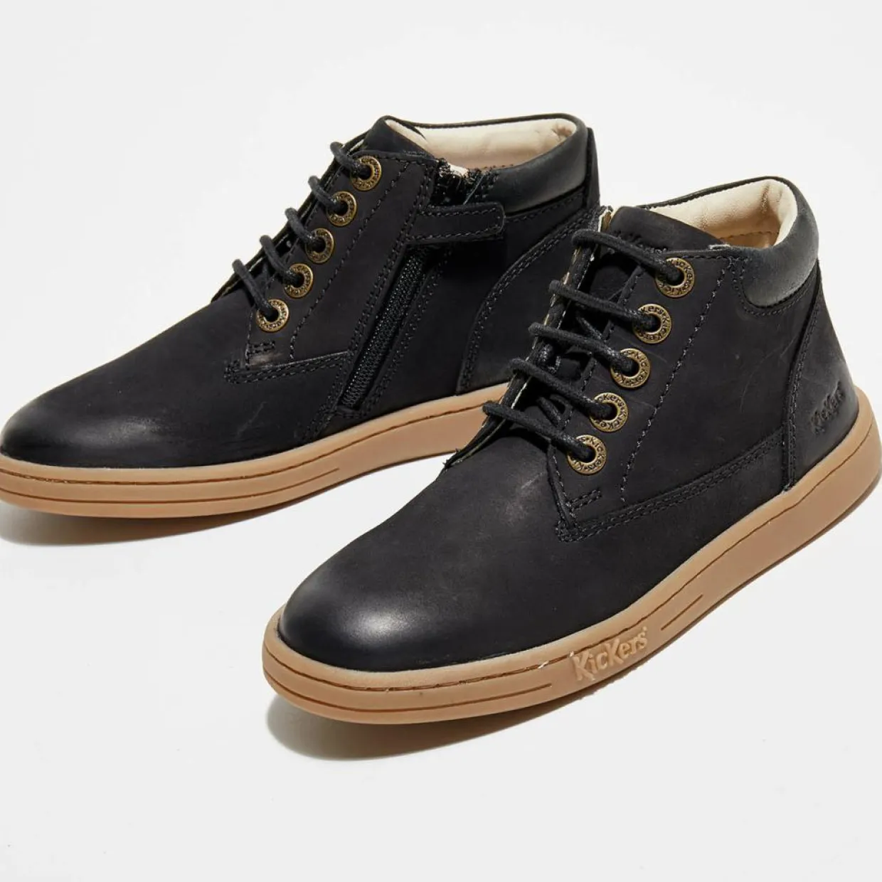 Enfant Kickers Bébé^Boots en Cuir Tackland noires