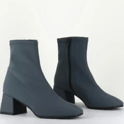 Femme Garrice Bottines^Boots en Cuir vare grises - Talon : 6cm