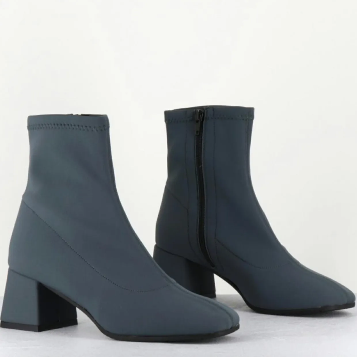 Femme Garrice Bottines^Boots en Cuir vare grises - Talon : 6cm
