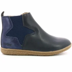 Enfant Kickers Bébé^Boots en Cuir Vermillon marine