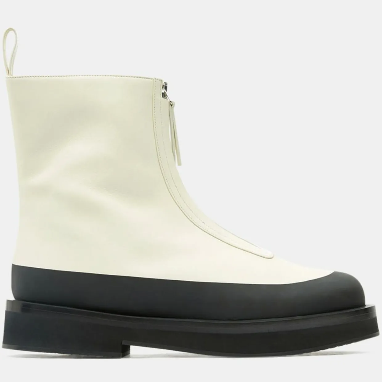 Femme Neous Bottines^Boots en Cuir Zip écrues