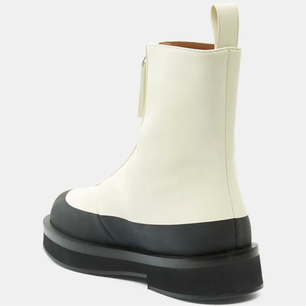 Femme Neous Bottines^Boots en Cuir Zip écrues