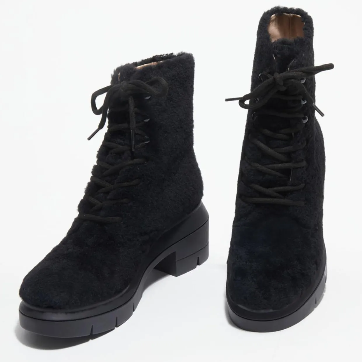 Boots en Peau de Mouton Nisha noires - Talon 7,5 cm-Stuart Weitzman