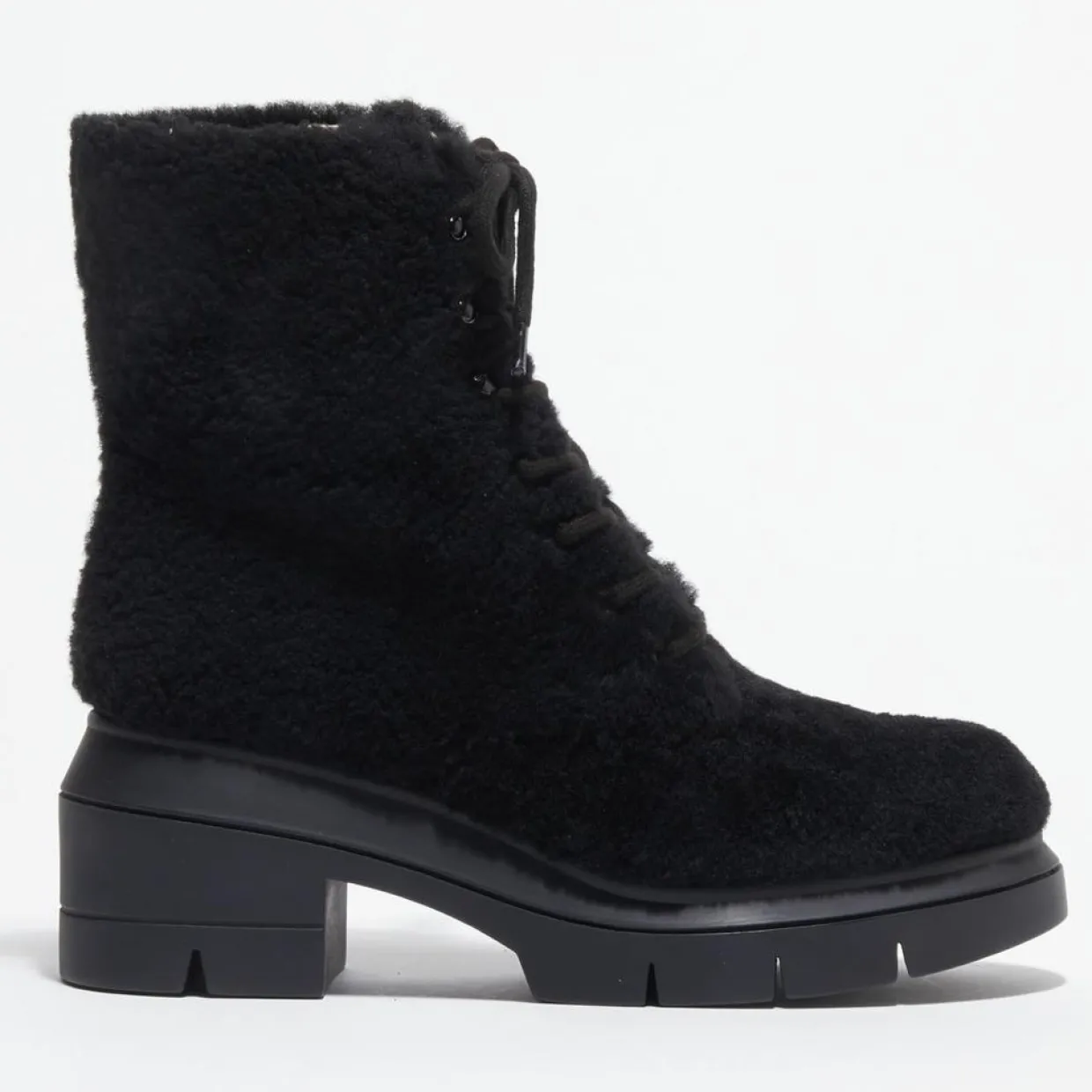 Boots en Peau de Mouton Nisha noires - Talon 7,5 cm-Stuart Weitzman