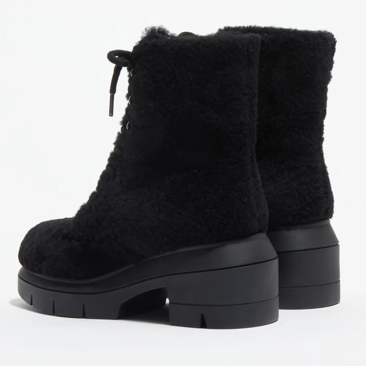Boots en Peau de Mouton Nisha noires - Talon 7,5 cm-Stuart Weitzman