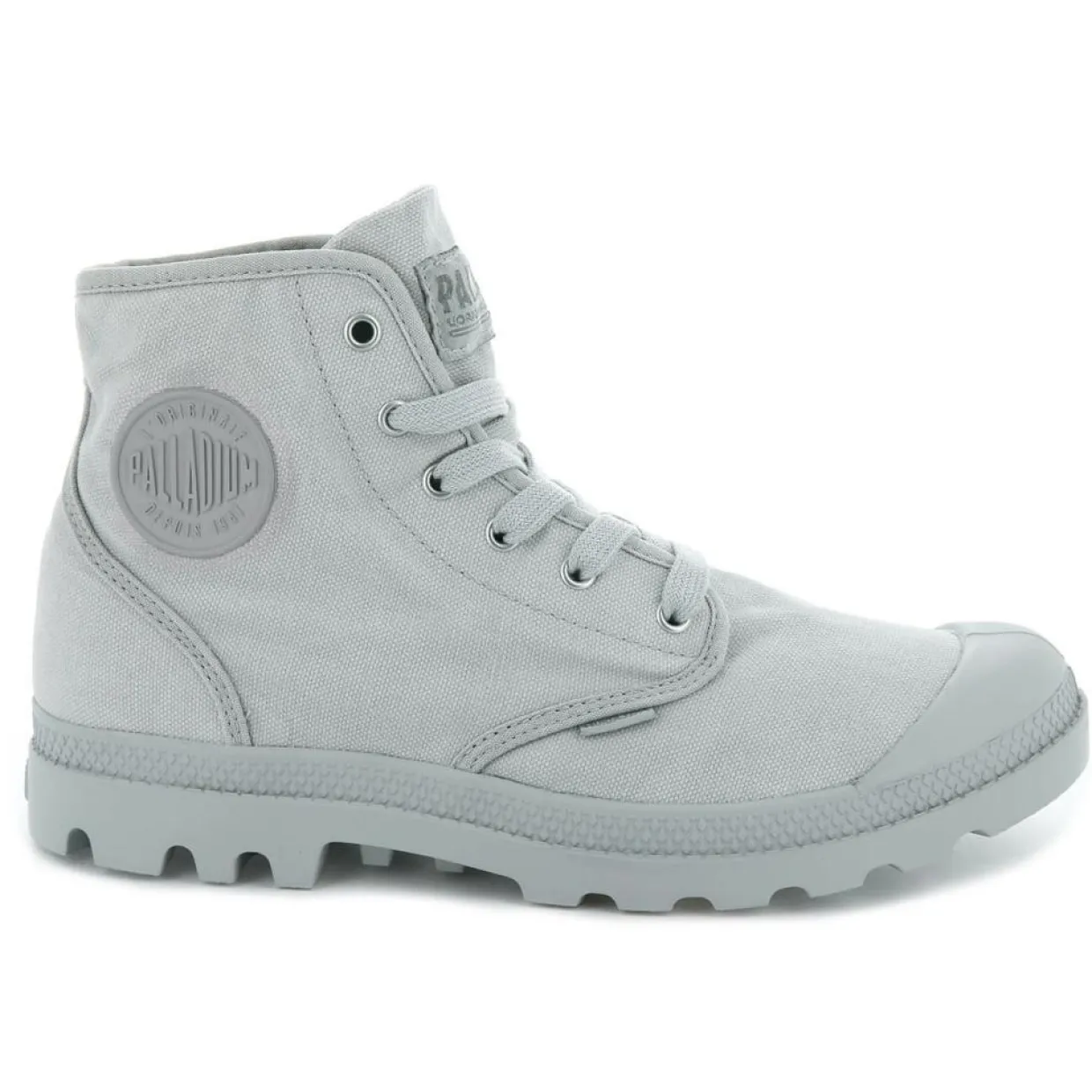 Femme Palladium Bottines^Boots en Toile Pampa Hi grises