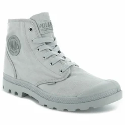 Femme Palladium Bottines^Boots en Toile Pampa Hi grises