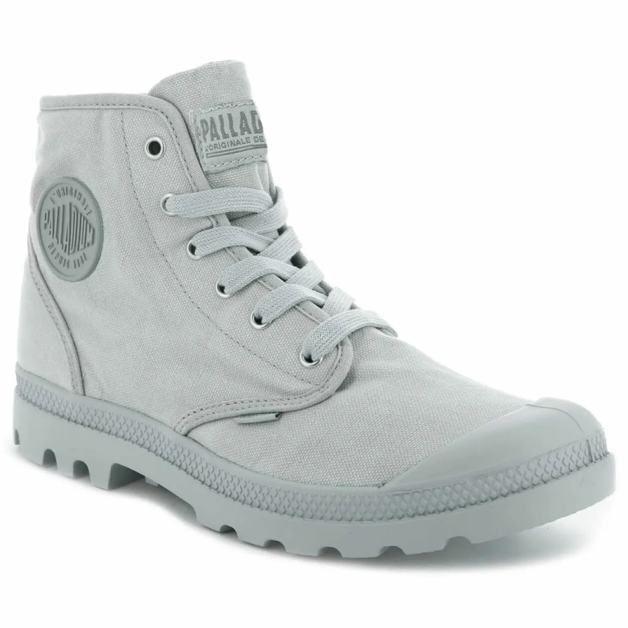 Femme Palladium Bottines^Boots en Toile Pampa Hi grises