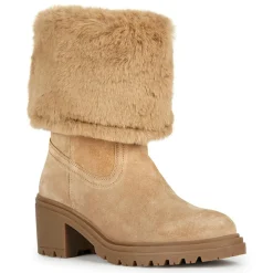Boots en Velours de Cuir Damiana toffee/beige - Talon 6.5 cm-Geox Best