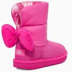 Enfant Ugg Bébé^Boots en Velours de Cuir & Nylon Bailey Bow Maxi rose