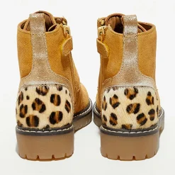 Enfant Apologie Fille^Boots en Velours de Cuir Nina moutarde