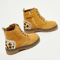 Enfant Apologie Fille^Boots en Velours de Cuir Nina moutarde