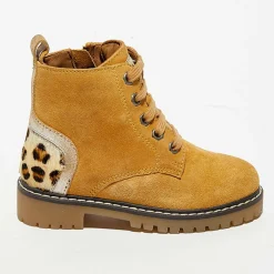 Enfant Apologie Fille^Boots en Velours de Cuir Nina moutarde