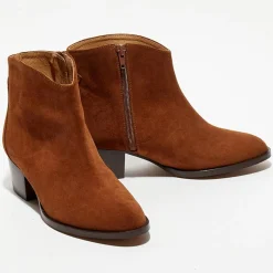 Femme Apologie Bottines^Boots en Velours de Cuir Nina marron