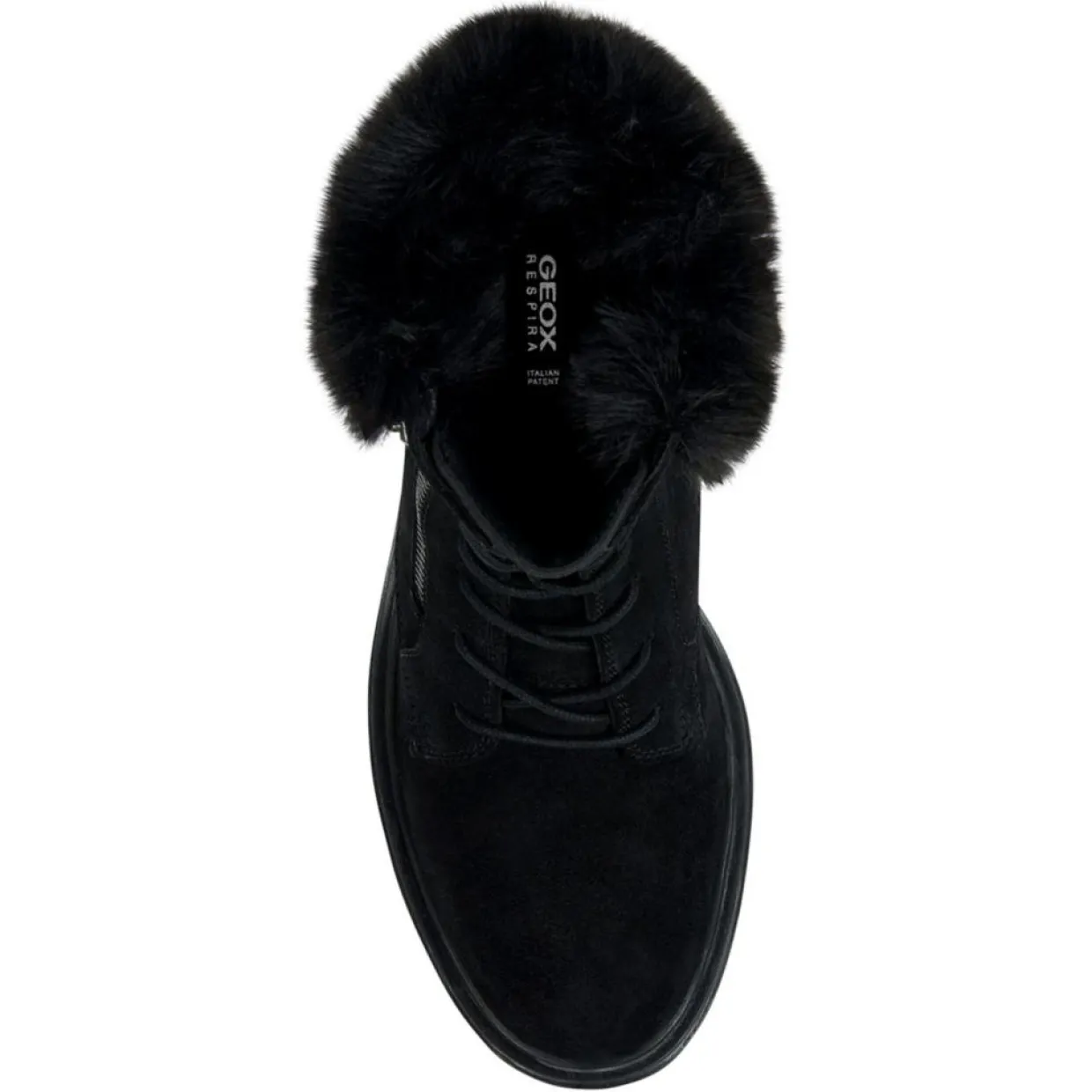 Boots en Velours de Cuir Damiana noires - Talon 6.5 cm-Geox Sale