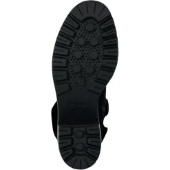 Boots en Velours de Cuir Damiana noires - Talon 6.5 cm-Geox Sale